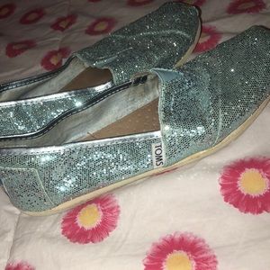 Size 7.5 sparkly blue Toms